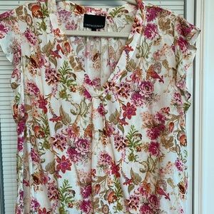 Cynthia Rowley floral flutter sleeve blouse
